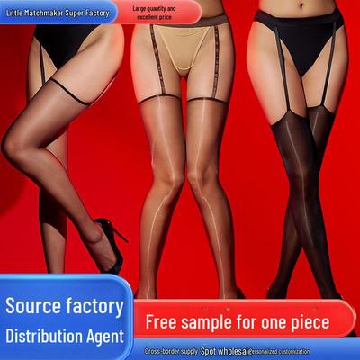 3D Seidige Aurora Schwarz Sexy Glänzende Ultra-Dünne Strapsstrümpfe für Frauen