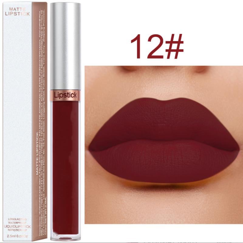 Waterproof Liquid Lipsticks Lip Makeup Matte Velvet Lipstick Lip Gloss Red Sexy Cosmetic Nude 18 Colors Long Lasting Non-marking
