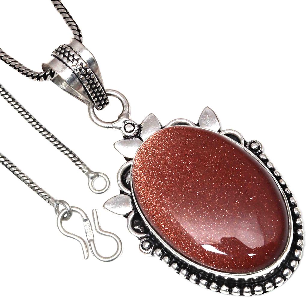 Přívěsek Červené Slunce Sitara Drahokam Řemeslný Valentýn Stříbrné Šperky 2"