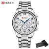 CURREN8466 Men's Watches Luxury Brand Quartz Wristwatch - Chronograph Round Dial with AutoDate, Waterproof