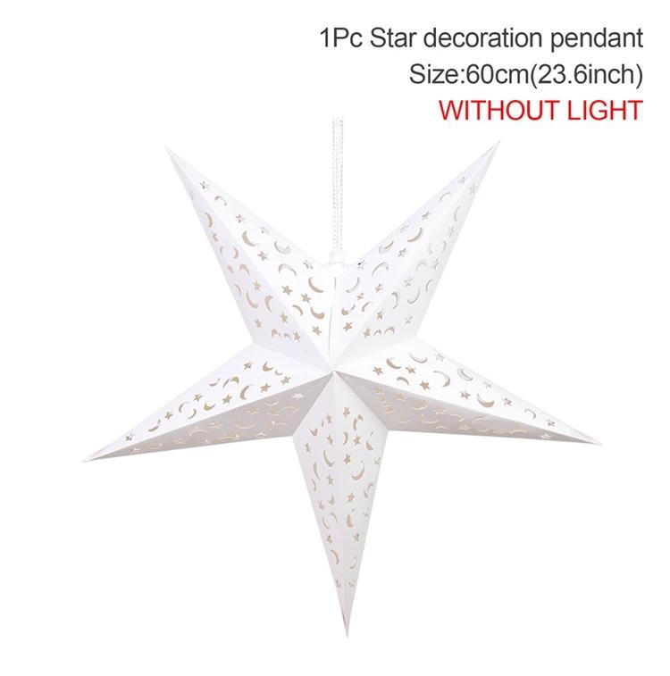 5pcs Hollow Star Hanging Pendants Christmas Decor