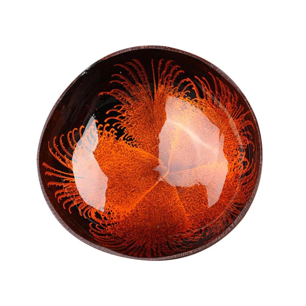 

Кокосовая миска Подставка для орехов Контейнер для конфет Ракушка Хранение украшений Бамбуковое деревянное Офис Фрукты Закуски красный