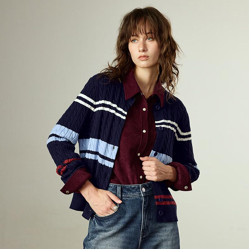 Chuyu Damen Gestreifter Weicher Strickpullover