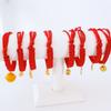 Chinese Style Red Rope Braided Cat Collar Adjustable Fortune Bell Cat Collar  For Cats Puppy