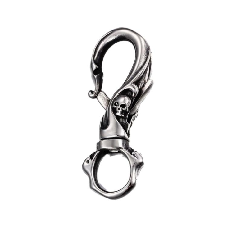 Stainless Steel Skull Keyring Gothic Jewelry Accessory for Men Keychain Unique Design Nice Gift for Birthday Christmas