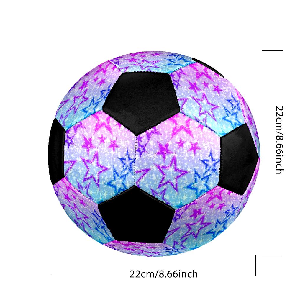 Colorful Pentagram Indoor Soccer Ball Colorful Machine Stitched PVC Size 5 Team Training Competition Ready Durable High-Bounce Cool Sports Gift