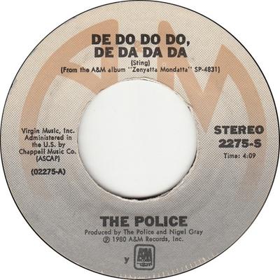 Disco de 7 polegadas POLICE - De Do Do Do, De Da Da Da 2275S A&M Records 1980 EUA Rock Usado