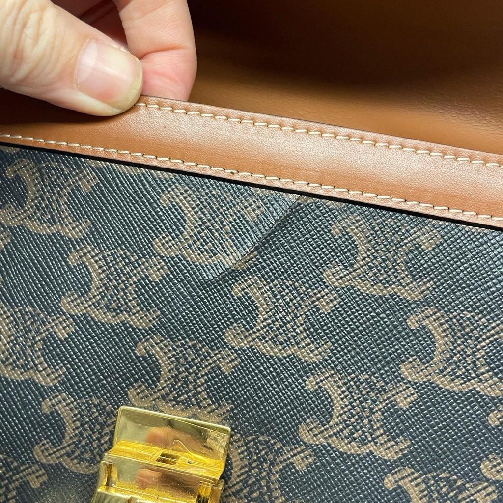 [Pre-Owned] Teen Triomphe Canvas And Leather Shoulder Bag - Good #P89874
