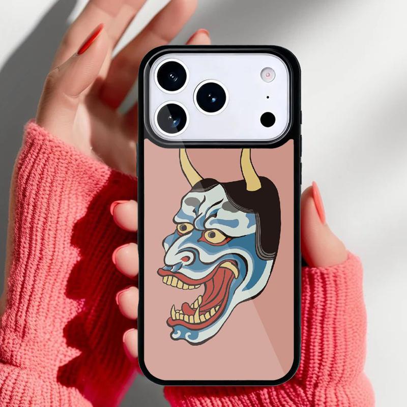 Oni Hannya Dämonenmaske Handyhülle für iPhone 17 Air 16e 15 14 13 Pro Max Rückabdeckung für 12 11 Pro Hülle
