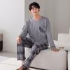 Pajamas Men'S Pure Cotton Long-Sleeved Spring And Autumn Large-Size Pullover Loungewear Can Be Worn Outside Casual Suit
