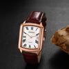 Square Waterproof Roman Analogue Watch with Leather Antique Simple and Stylish Square Watch for Men Perfect Gift for or Christmas Men's Watch Strap,