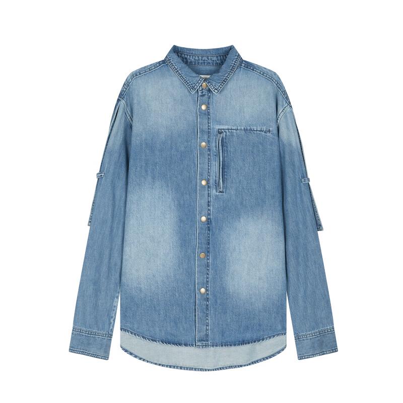 Croquis Men's Loose Fit Denim Long Sleeve Shirt