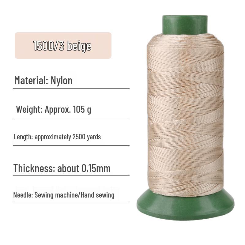 150D/3-Ply High-Strength Mercerized Nylon Thread for Sewing and Leatherwork