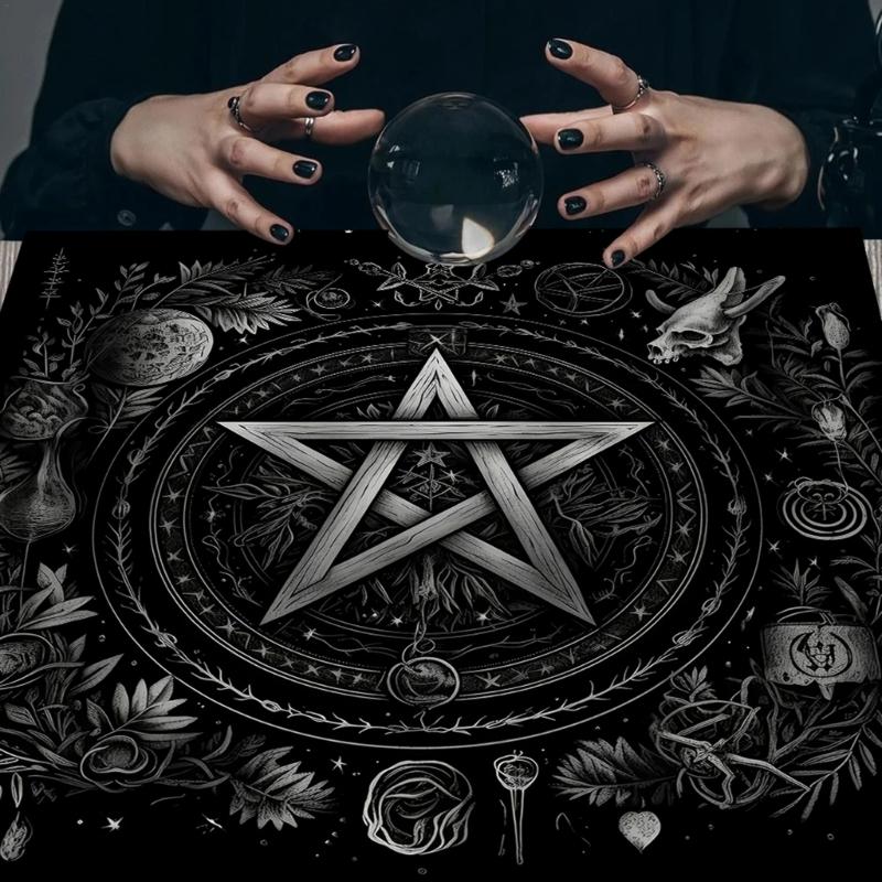 Square Divinations Tapestry Moon Flower Star Astrology Tablecloth Tarots Tablecloth Table Cloth Witchcrafts Supplies