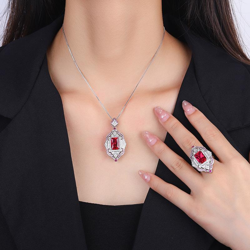 Jewelry Copper Bottom Gold-Plated Simulation Color Treasure Retro Court Style Suit Heroine Stone 8 * 12