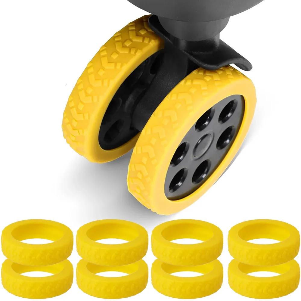 

Luggage Wheels Protector Silicone Wheels Noise Reduction Wheels Guard Cover Caster Shoes Travelling Luggage Suitcase Accessories 1pcs жовтий
