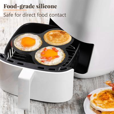 Silikon-Muffinform für Heißluftfritteuse, antihaftbeschichtet, 3 Mulden, auch als Eier-Muffin-Form oder Backform für kleine Kuchen und Puddings geeignet.