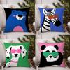 Pillow Case Cartoon Cute Animal Cute Office Sofa Dorm Chair Back Short Plush Double-Sided Printing Home Cushion Cover