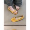 Modne damskie buty płaskie Lato Nowy Styl Okrągły Czubek Płytkie Wycięcie Klapki na Palce Zamsz Krowi Miękka Podeszwa Antypoślizgowe Odporne na Ścieranie Sandały