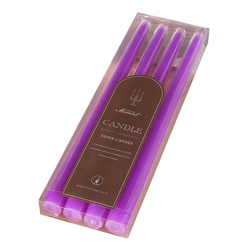 30cm 4 European-style Color Long-stem Candles for Home Use Without Odorless Candlelight Dinner Candlestick Rod Wax