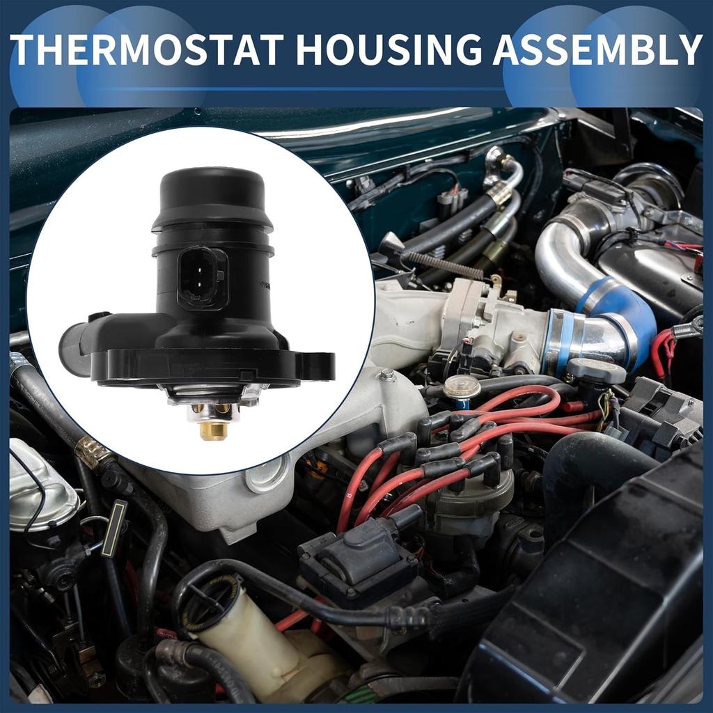 Car Thermostat Inner Engine Coolant Thermostat Housing Assembly No.55593034 for Chevrolet Cruze 11-15 for Buick Encore 2013-2021 Plastic Black
