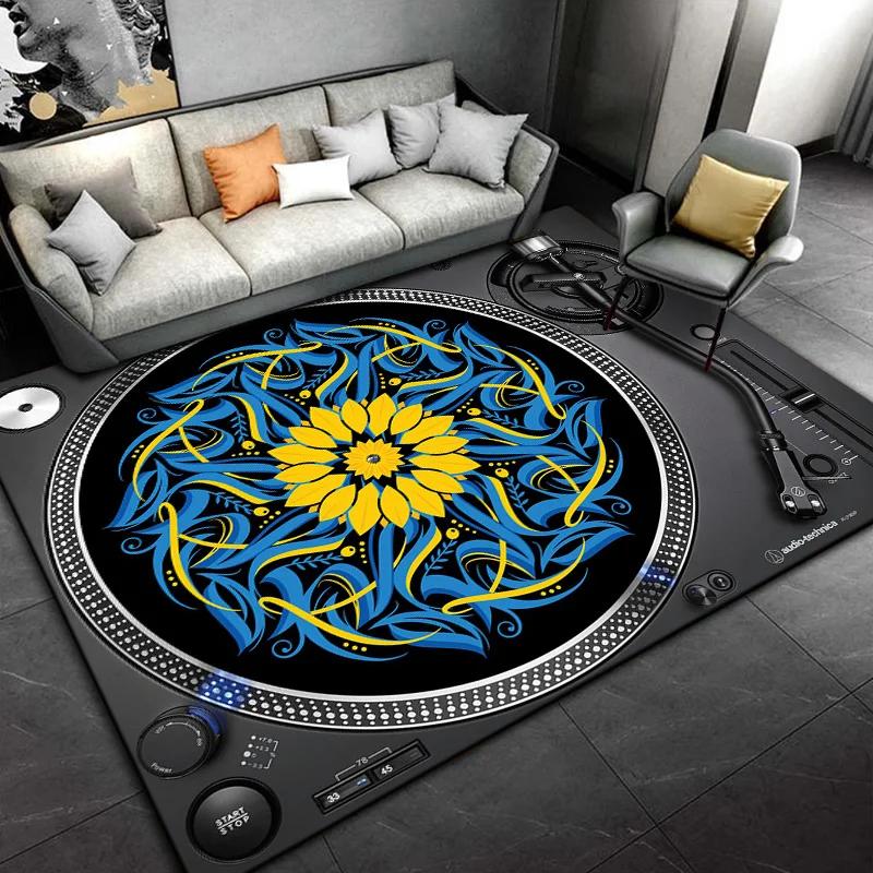Disc Player Carpet for Living Room Area Rug Decorative Floor Rug Carpet Gift for Anniversary Mother's Day Father's Day Furry Mat