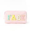 Letter Design Corduroy Toiletry Organizer With Breathable Fabric For Daily Use