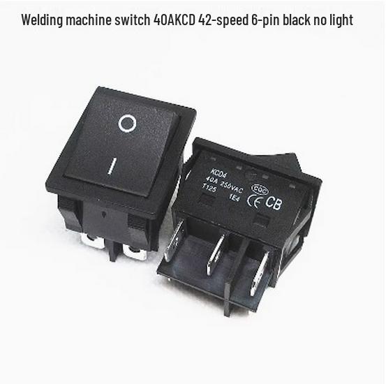 40A High-Power KCD4 Rocker Switch for Welding Machine with Light, Ship-Shaped, Four-Pin, Red/Green