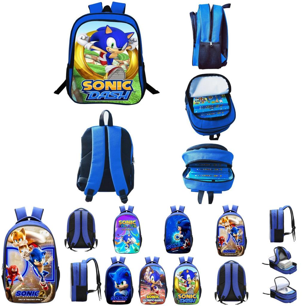 Sonic The Hedgehog 2 Children's Backpack For School Travel Colorful Artwork Unisex Design