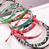 Handmade Woven Ethnic Bracelet with Adjustable Strap In Arabic Headscarf Colors