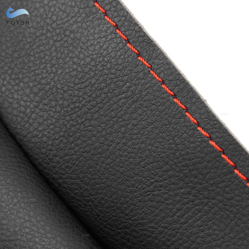 Microfiber Leather Handle Cover For VW Tiguan 2017 2018 - 2022 2pcs Hand Sewing Car Door Armrest Panel Handle Pull Cover