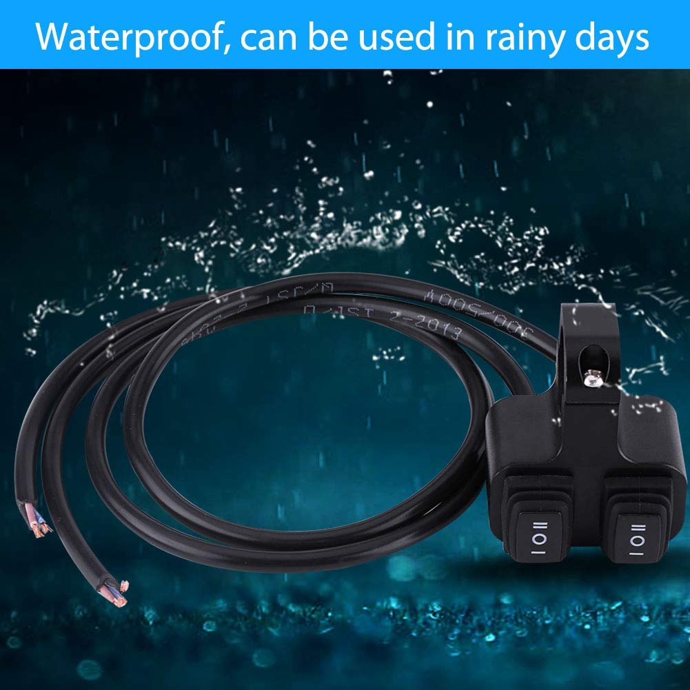 Motorcycle Handlebar Switch Control 7/8inch 3 Way On/Off Double Headlight Spotlight Control Button Ignition System Supplies Dual 3 Way Motorcycle