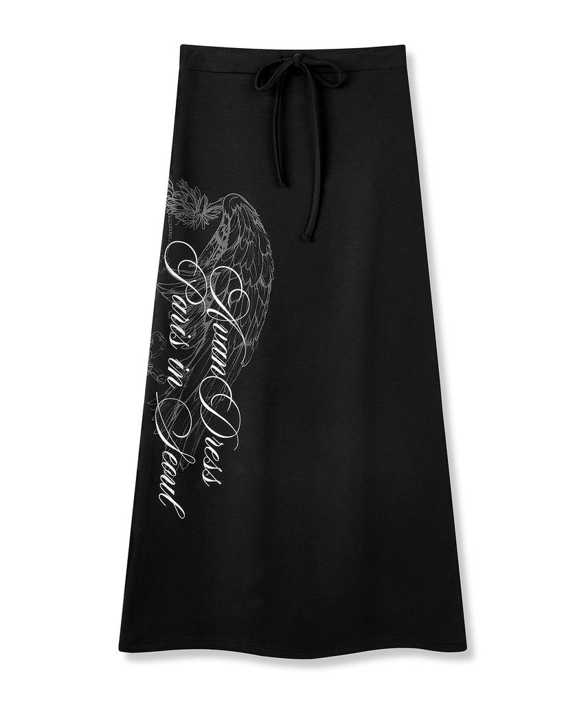 Urban Dress Half Wing Graphic Maxi Skirt_2 Colors