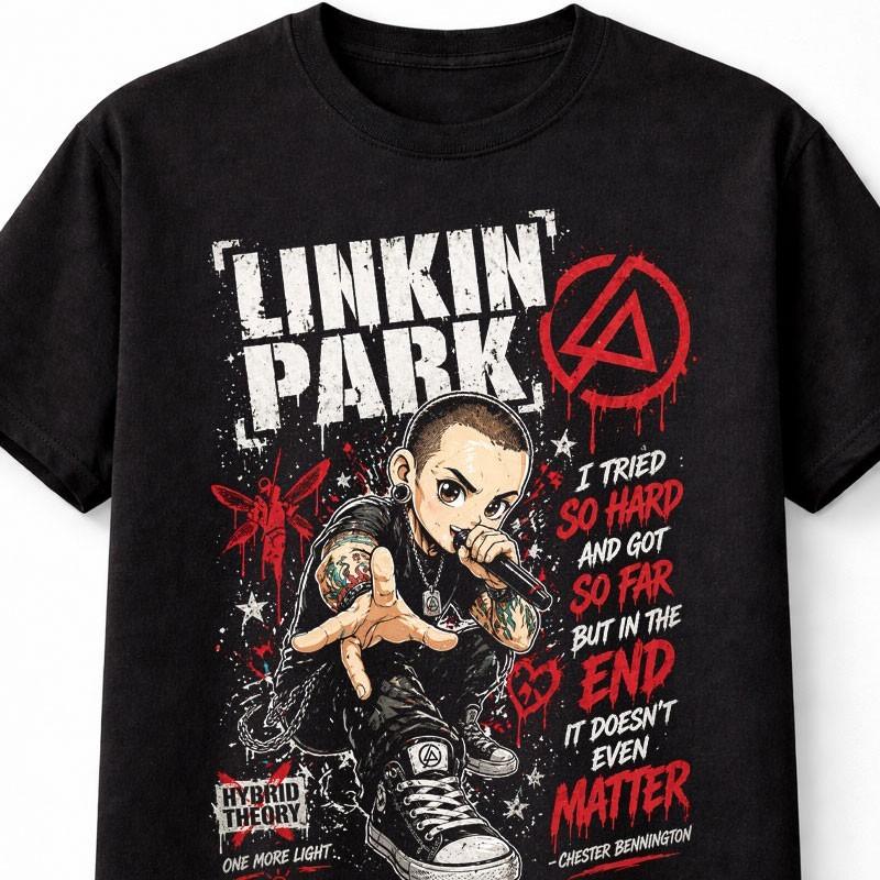 T-shirt Graphique Unisexe Rock Band Linkin Park Chester Bennington Hybrid Theory