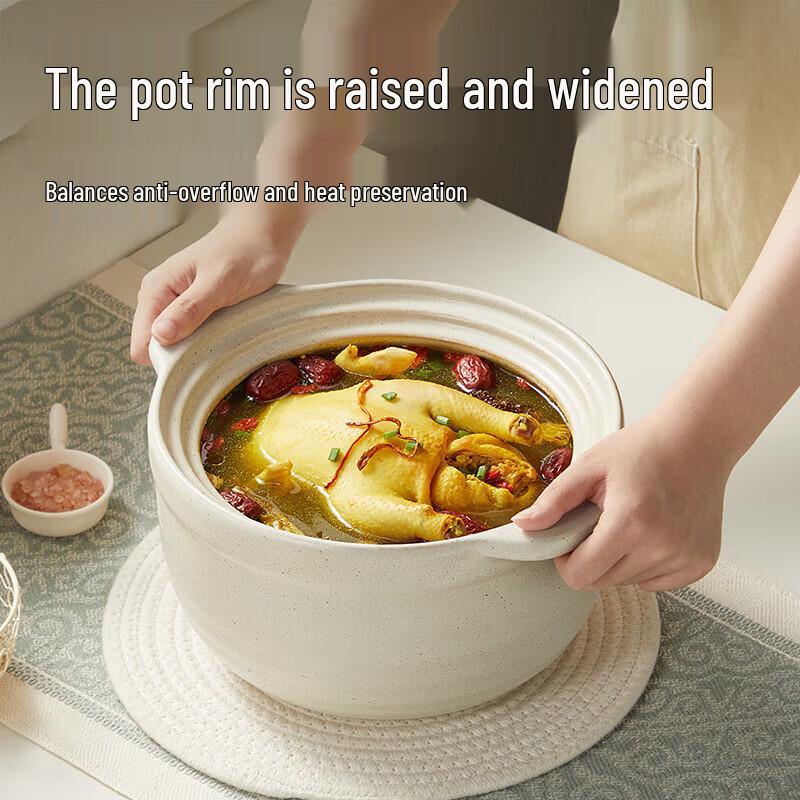 Chu Da Huang 3.5L Double-Lid Ceramic Casserole Pot
