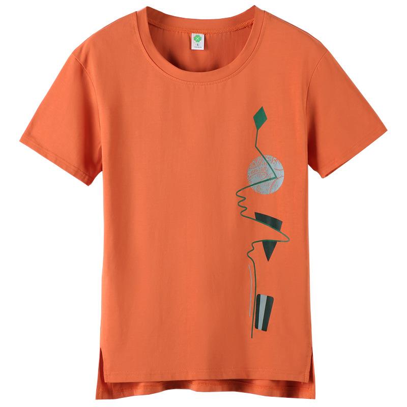 Camiseta de manga curta impressão t camisa feminina algodão coreano moda mulher roupas primavera outono topo casual camiseta femme