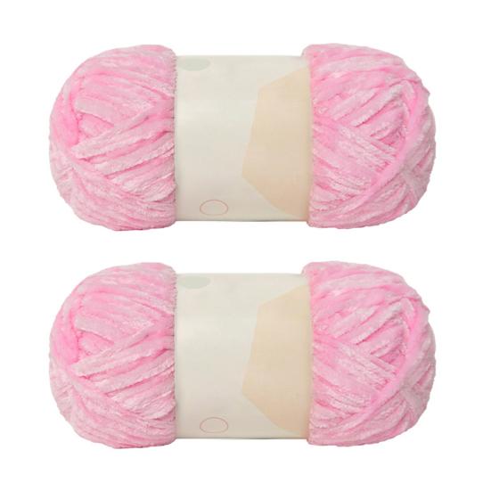 2 rolki grubej nici welurowej przędzy Chenille do szydełkowania i robienia na drutach puszystej włóczki Chenille na koc do szalika, czapki, majsterkowania, tkactwa