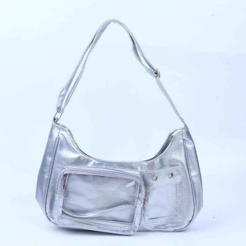 Market-6 Harajuku Schoudertas Dames Koreaanse Transparante Ita Tas School Crossbody Tas Vrouwelijke Japanse Ontwerper Preppy Handtas Portemonnee white