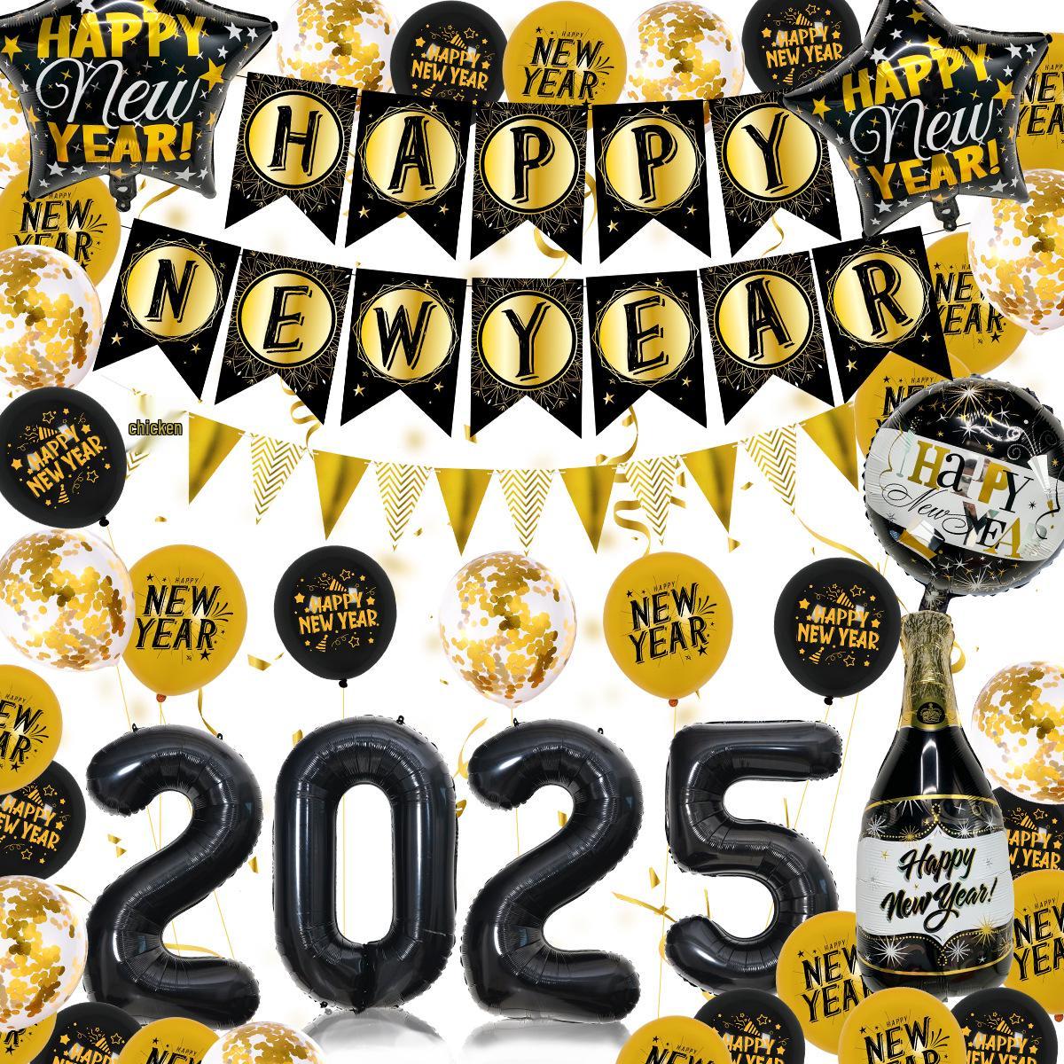 

2026 New Year Party Decoration Aluminum Foil Balloon Set