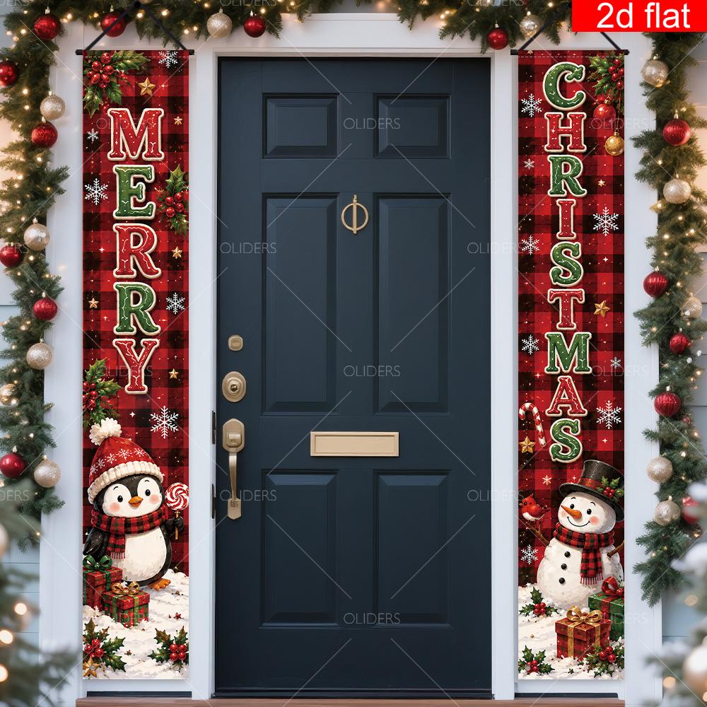 2pcs New Year Banner Polyester for Porch