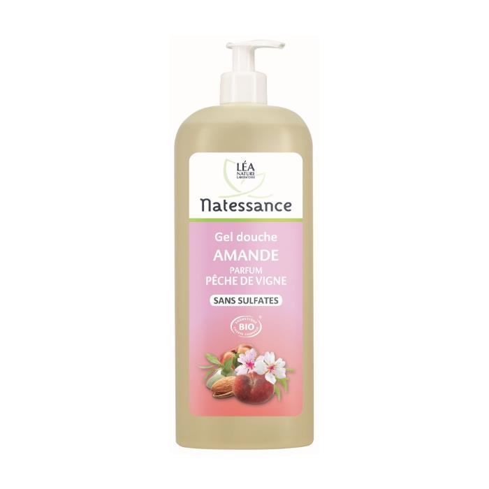 Natessance Gel Douche Amande Parfum Pêche De Vigne 1L