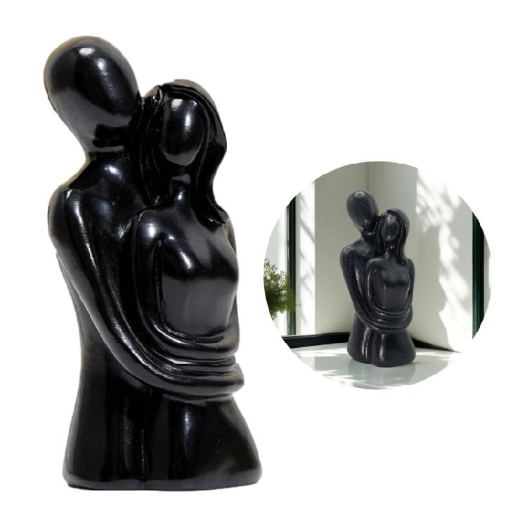 Couple Sculptures Home Decors Resin Hugging Lover Couple Statue Abstract Figurine for Shelf,Office,Living Room,Bedroom