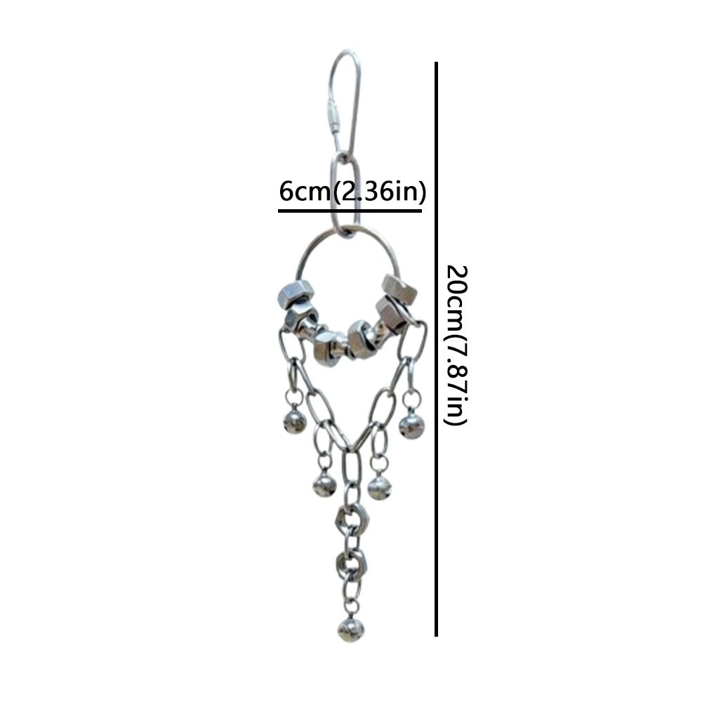 Wear-resistant Metal Bird Chain Bells Toys Bite Resistant Bird Cage Hanging Toy Small Medium Birds