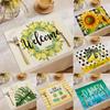 Summer Themed Table Placemats With Tropical Patterns Pineapples Coral  Sunflowers Durable Stylish Watercolor Table Decor