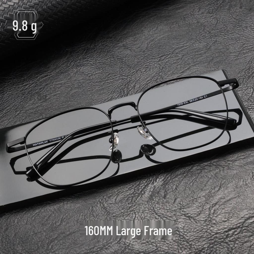 Unisex 162MM Large Full Frame Eyeglasses: Titanium & Acetate Frame, Prescription-Ready for Myopia