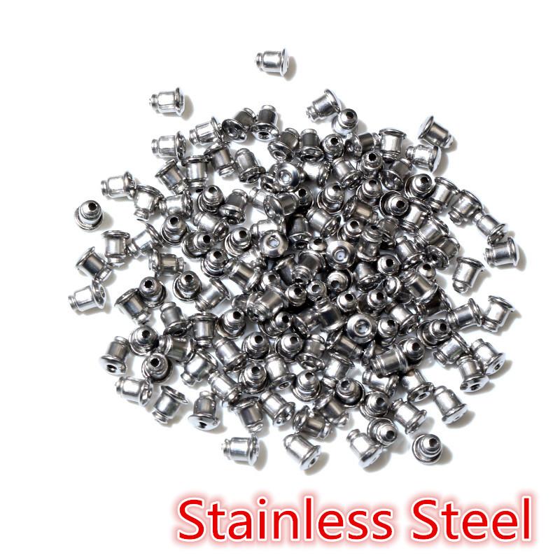 200pcs High Quality Bullet Earring Backs Classic 8 Colors Plated Metal Earring Back Plug Earring Settings Base Ear Studs Back