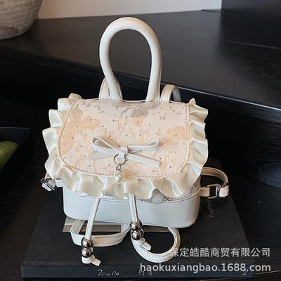 Bow Travel Backpack Women's 2025 New Fashion Casual Versatile Schoolbag College Student Commuter Backpack