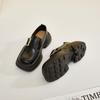 Leather Platform British Small Leather Shoes Women's 2025 New Glossy Loafers Muffin Soft Sole Big Head Black Leather Shoes Women