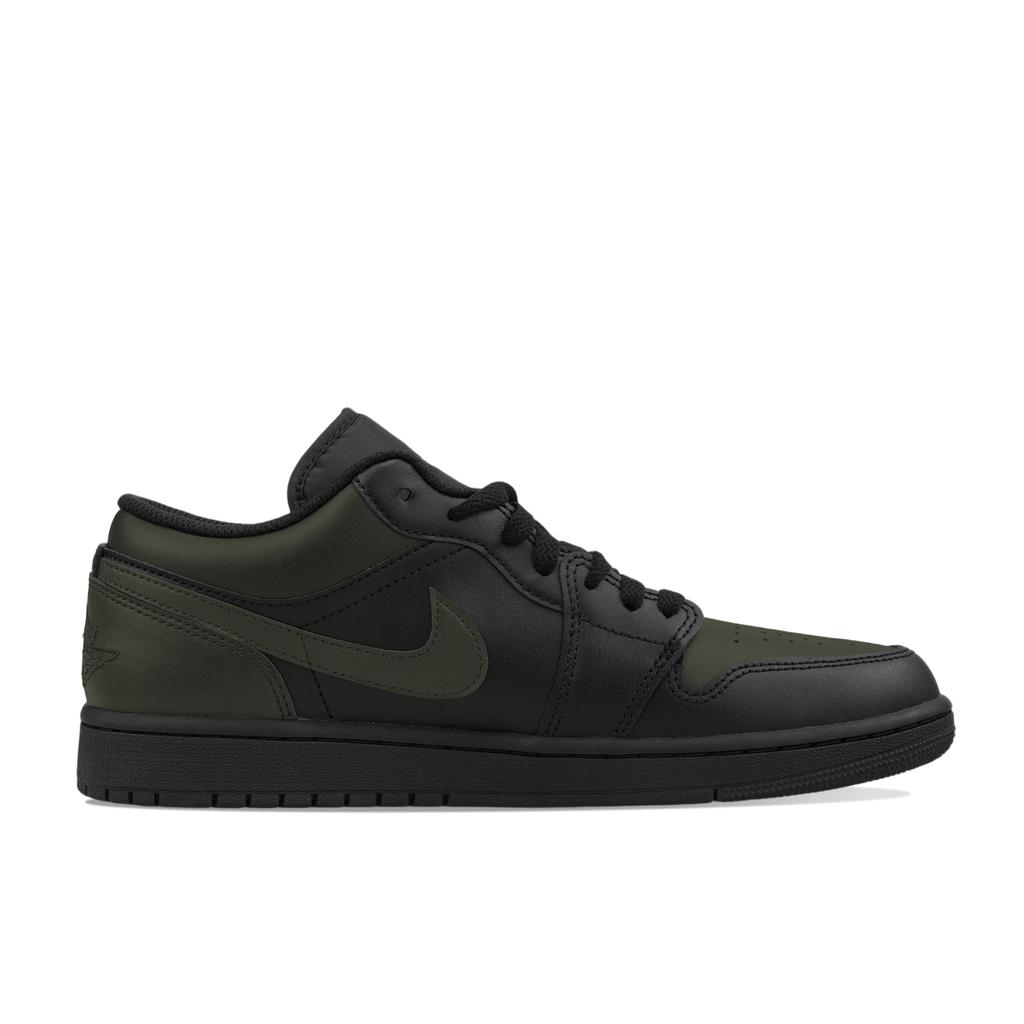 Jordan Air Jordan 1 Cushioning, Wear Resistant Low top Vintage Basketball Shoes Men's Army Green 553558-093(Team695-)
