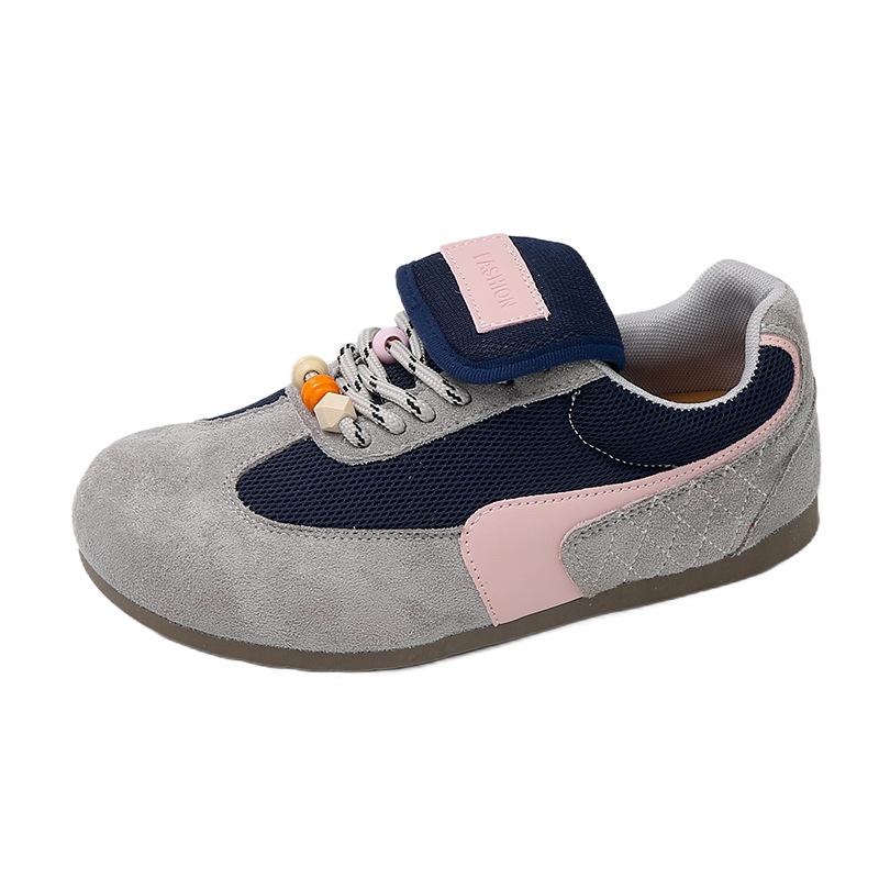 Retro Contrasting Color Splicing Flip Cover Dexun Shoes Women's 2025 New Fashionable Versatile Mesh Breathable Casual Sports Shoes